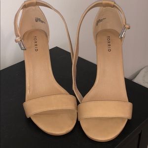 Ankle strap nude heels